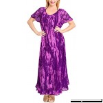 LA LEELA Women's Casual Loose Beach Sundress Sleeve Dresses Kaftan Cover up Rayon Tie Dye Pink_a351 B071JRCB73